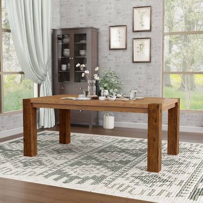 Furniture of America Maiz Rustic Oak 72-inch Solid Wood Dining Table