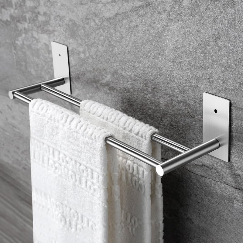16" Double Towel Bar 304 Stainless Steel Towel Rack - Silver
