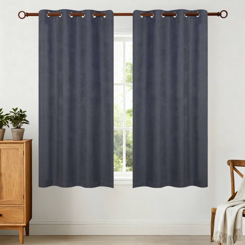 Superior Neal 100% Blackout Grommet Curtains, Set of 2 Panels