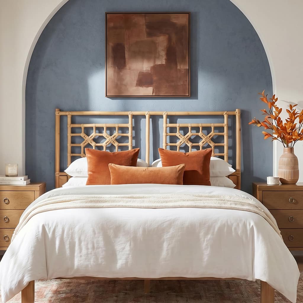 Handmade Natural Wood and Rattan Headboard by East at Main