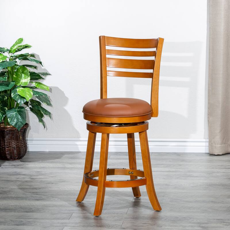 DTY Indoor Living Granby 4-Slat Back Swivel Stool