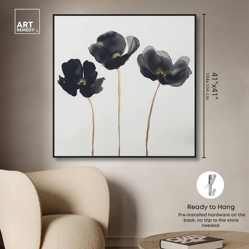 Nocturnal Flowers II Canvas by Art Remedy