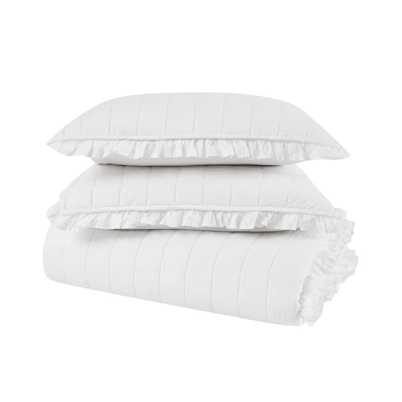 The Farmhouse by Rachel Ashwell Ruffled Washed Cotton Quilt Set