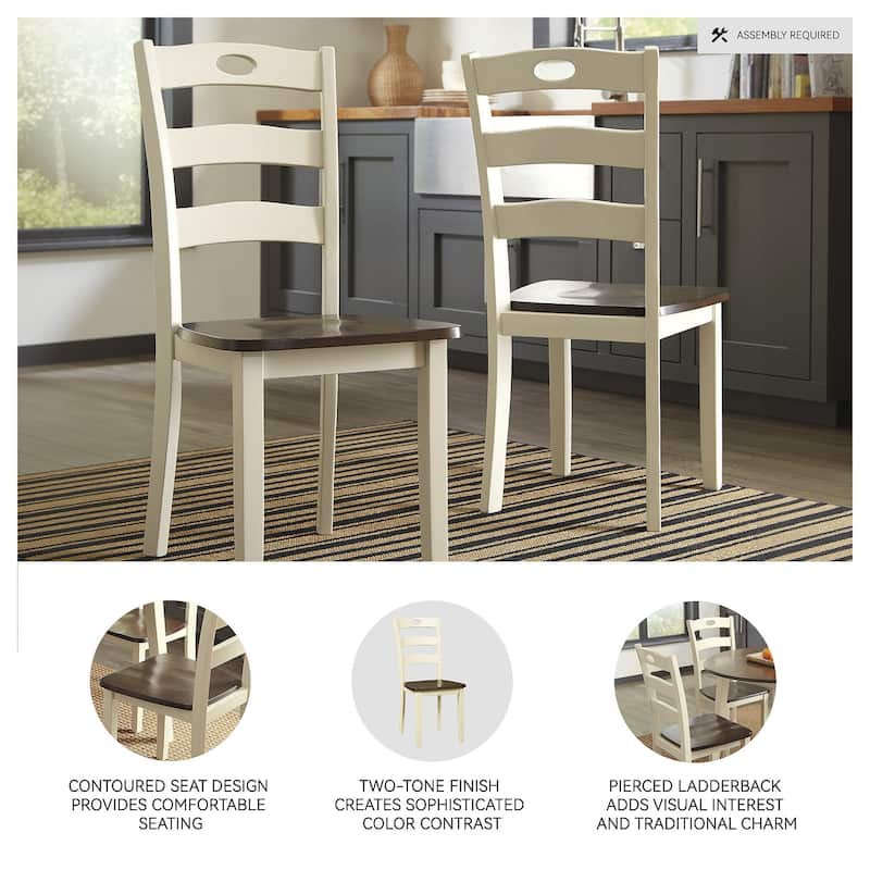 Signature Design by Ashley Woodanville Ivory and Brown Dining Chairs (Set of 2)