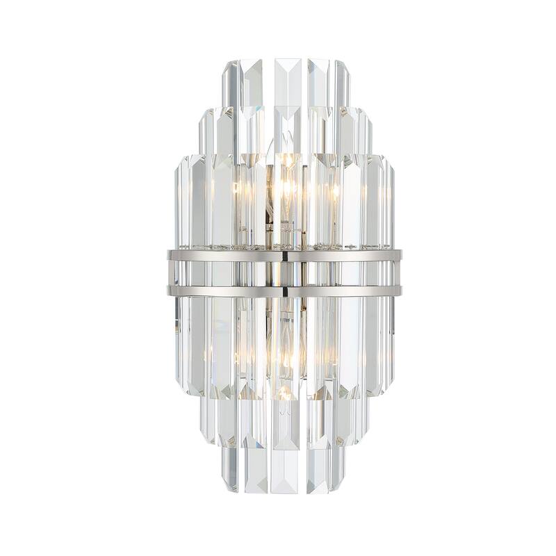 Hayes 2 Light Polished Nickel Wall Mount - 7.50'' W x 14.20'' H