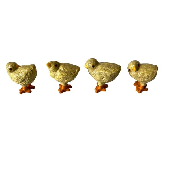 slide 2 of 3, Set of 4 Cast Iron Chick Figurines 2.85"H -ST