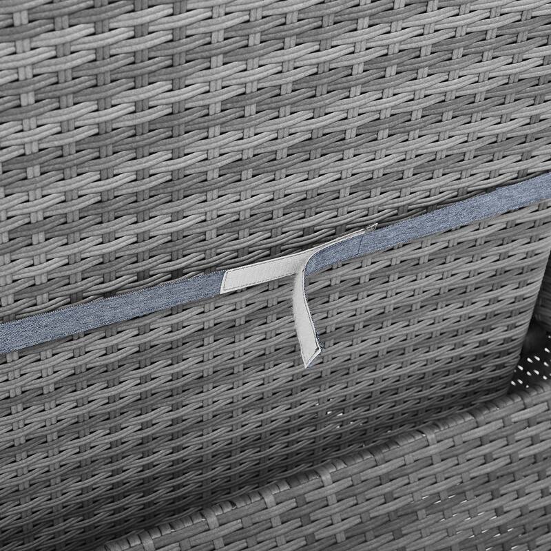 3 Pieces Outdoor Rattan Adjustable Seati Combination With Coffee Table