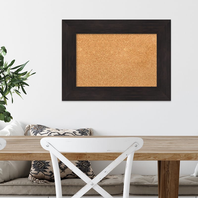 Furniture Espresso Framed Cork Bulletin Memo Board