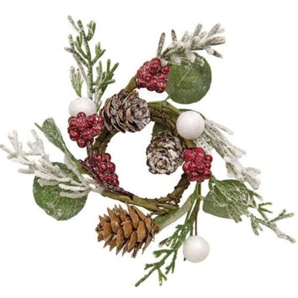Berry Clusters Rings Frosted Pine & Berry Cluster Candle Ring - 1.5