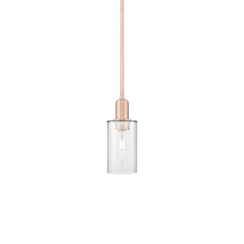 Innovations Lighting 716-1S-10-5 Clymer Pendant Clymer 5" Wide Mini - Antique Copper / Clear