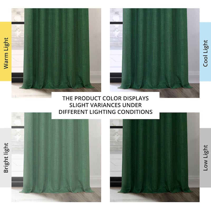 Exclusive Fabrics Textured Faux Linen Extra Wide Room Darkening Curtains for Bedroom & Living Room Curtains (1 Panel)