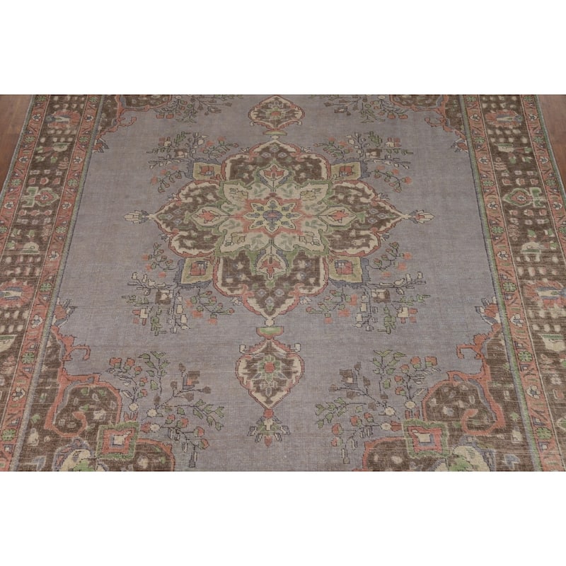 Gray Tabriz Persian Area Rug Hand-Knotted Wool Carpet - 8'3"x 11'1"