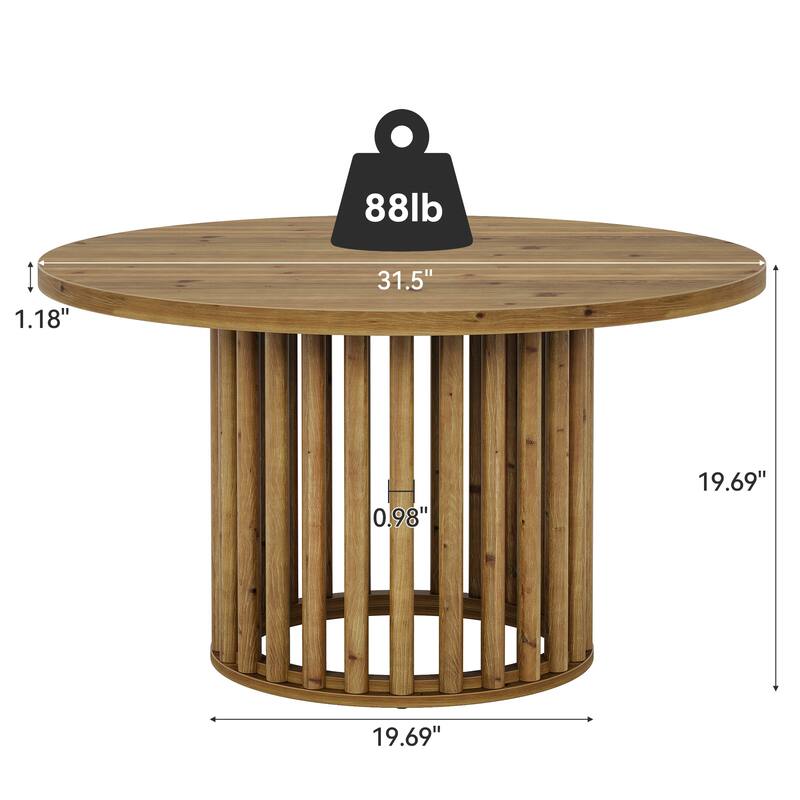 31.5-Inch Solid Wood Round Coffee Table