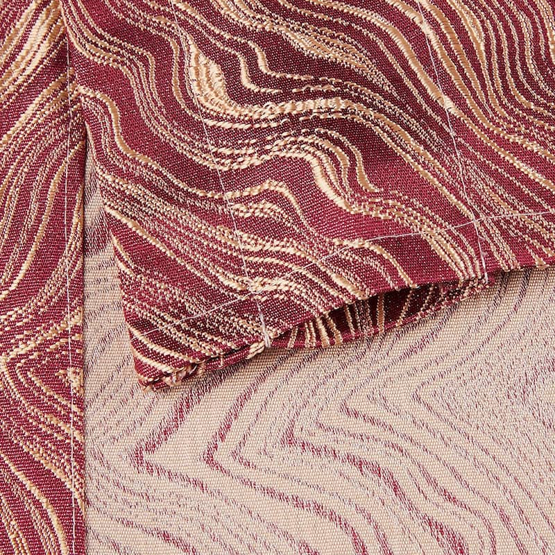 Violet Linen Boutique Zebra Patern, Polyester Jacquard, with Fringes, Cranberry, 60" x 18", Straight, Rod Pocket Curtain Valance