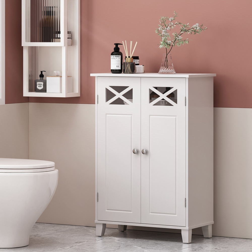 Dropship Bathroom Storage Cabinets; Floor To Ceiling White Linen