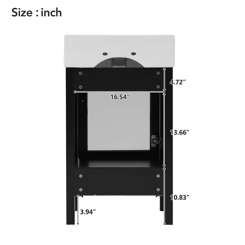 20-Inch Space-Saving Bathroom Vanity – Features Integrated Ceramic Sink, Generous Storage & Compact Design .
