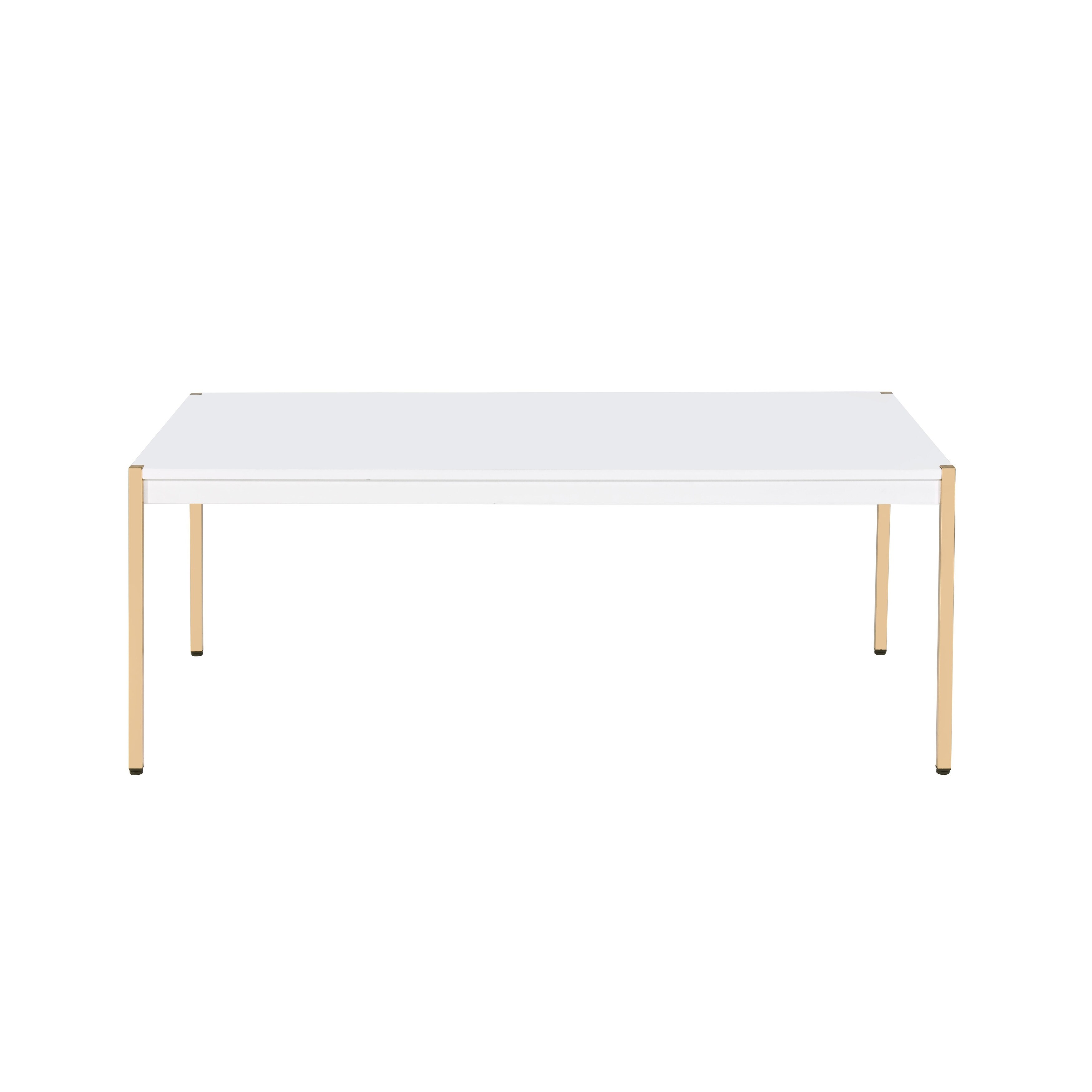 Modern Contemporary Living Room Coffee Table 1Pc White And Gold Finish Glam Home Furniture Occasional Table