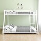 preview thumbnail 2 of 6, Durable Twin Over Full Bunk Bed with Removable Stairs, Heavy Duty Metal Frame with Safety Guardrails