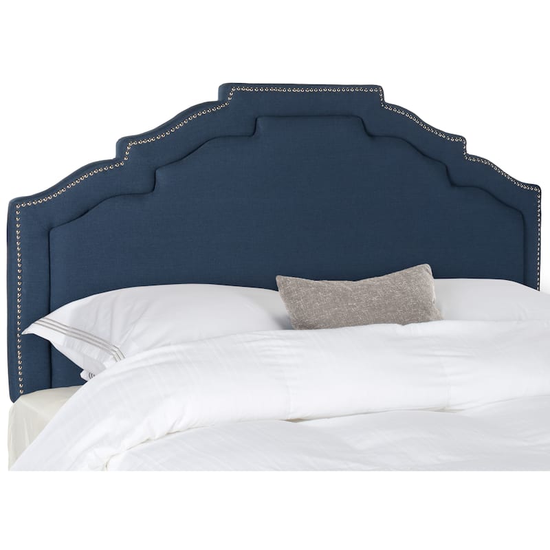 SAFAVIEH Jillian Steel Blue Linen Headboard (Queen)