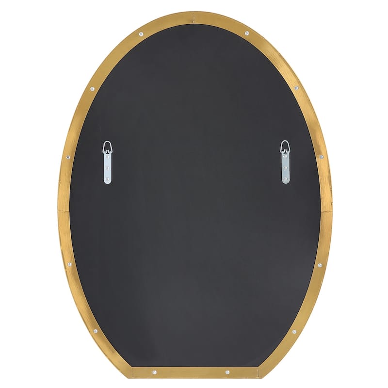 Oval Framed Wall Mirror - 32" - Brass Finish