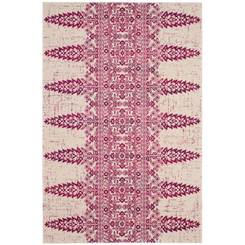 SAFAVIEH Evoke Gelinda Vintage Boho Rug - 3' x 5' - Ivory/Fuchsia