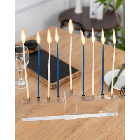 Willow & Riley Contemporary Acrylic Menorah w/30mm Candle Holders