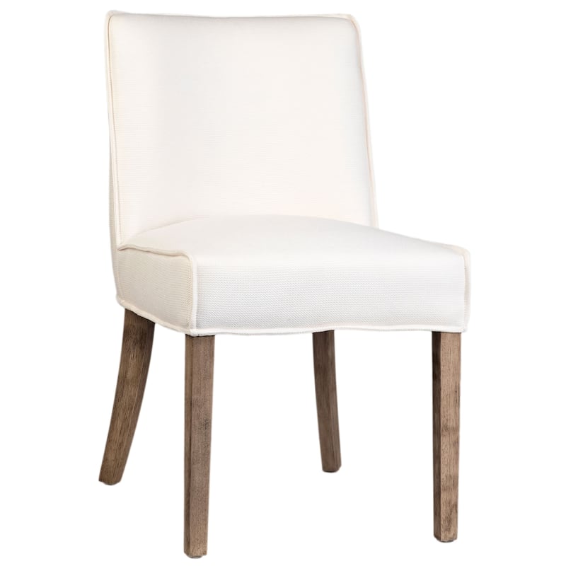 Sienna Linen Blend Upholstered Dining Chair, Off-White