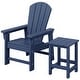 preview thumbnail 155 of 193, Laguna Kids Outdoor Poly Adirondack Chair With Side Table 2-Piece Set Navy Blue