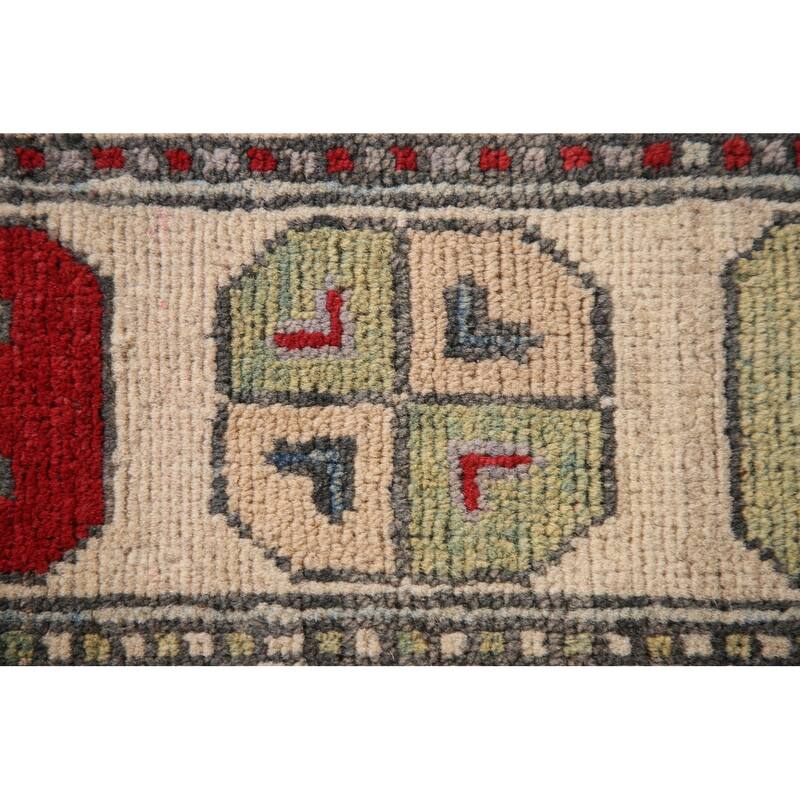Geometric Kazak Area Rug Handmade Bedroom Wool Carpet - 4'11" x 6'6"
