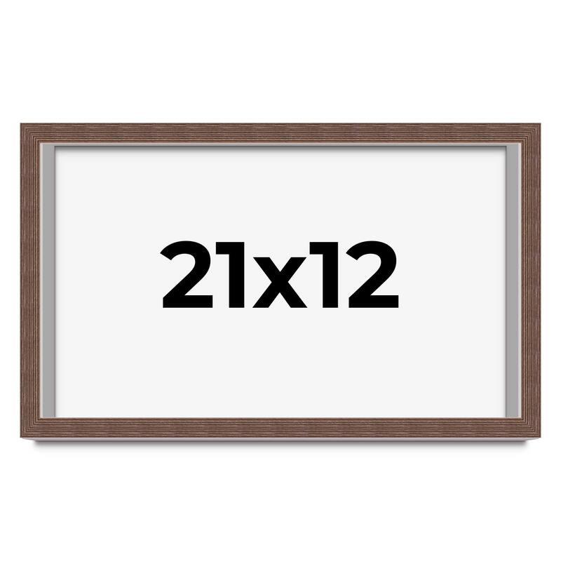 21x12 Shadow Box Frame Brown | 1.125 inches Deep Real Wood Rustic