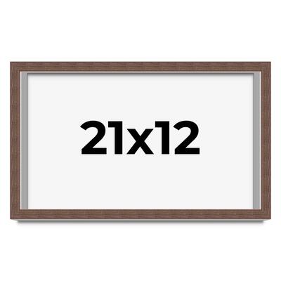21x12 Shadow Box Frame Brown | 1.125 inches Deep Real Wood Rustic
