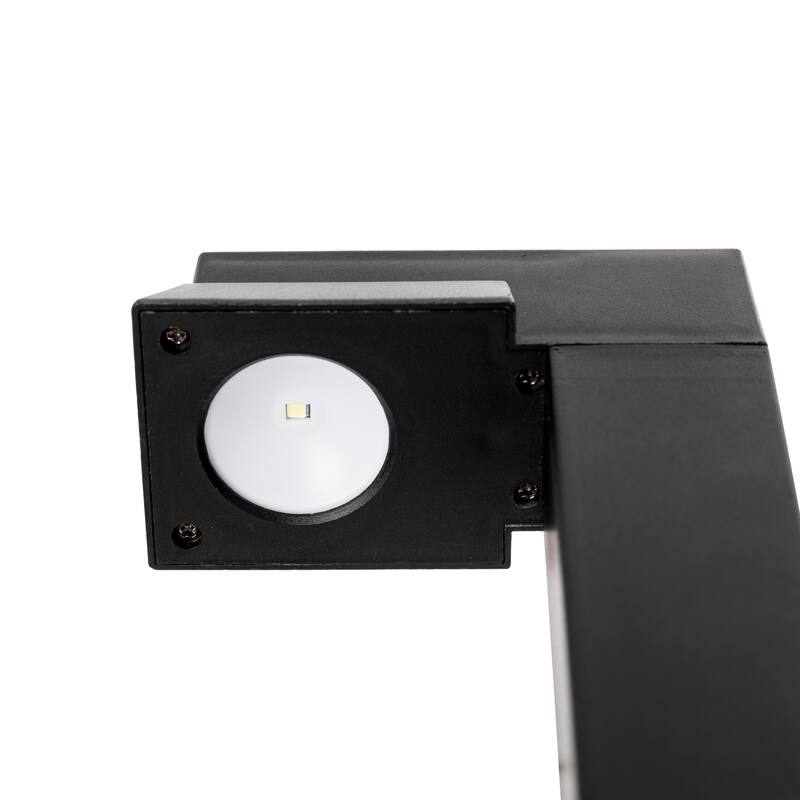 Glitzhome 15"H Set of 6 Solar Powered SMD LED Pathway Ground Light - Black