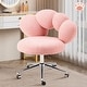 preview thumbnail 2 of 22, Armless Desk Chair Makeup Vanity Chair with Wheels and Adjustable Height Office Chair Criss Cross Cross-Legged Chair Pink
