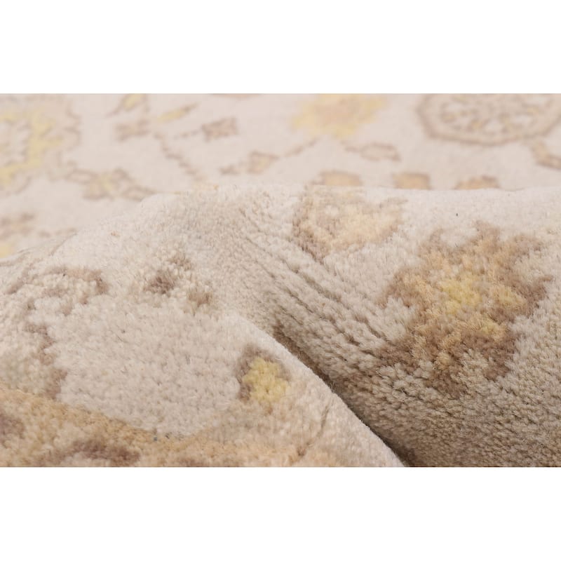 ECARPETGALLERY Hand-knotted Royal Oushak Light Grey Wool Rug - 3'10 x 5'9