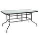 preview thumbnail 3 of 30, Rectangular Glass Metal Patio Table with Umbrella Hole