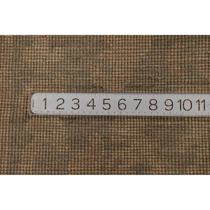 Hand Knotted Oriental 100% Wool Carpet Transitional All-Over Beige & Ivories Oushak Area Rug - 11' 11'' X 9' 5''