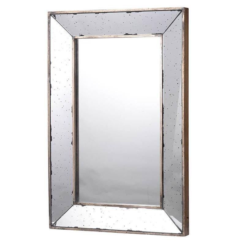 HomeRoots 20" Silver Framed Antiqued Accent Mirror - 12.2' X '20.1' X '1