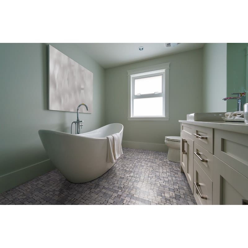 Block Mosaic 11 in. x 11 in. Marble Mesh-Mounted Mosaic Wall and Floor Tile