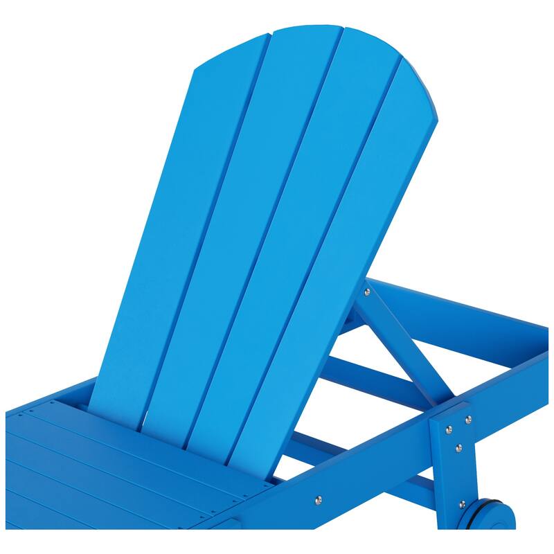 Polytrends Laguna Hdpe All Weather Outdoor Patio Pool Reclining Armless Chaise Lounge With Wheels