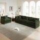 preview thumbnail 157 of 162, Cloud Chenille Upholstered Modular Sectional Sofa with DIY Combination Design Green 3-Seater Sofa+Accent Chairs