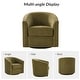 preview thumbnail 71 of 106, Cuenca Modern Living Room Wooden Upholstered 360° Swivel Barrel Chair with Metal Base and Wide Backrest
