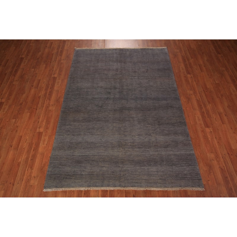 Gray Modern Gabbeh Oriental Area Rug Handmade Dining Room Wool Carpet - 5'8" x 7'11"