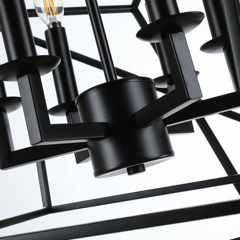 29.5" Open Work Large Cube Lantern Cubist Pendant Light Iron Art Design Pendant Ceiling Light Fixture Frame