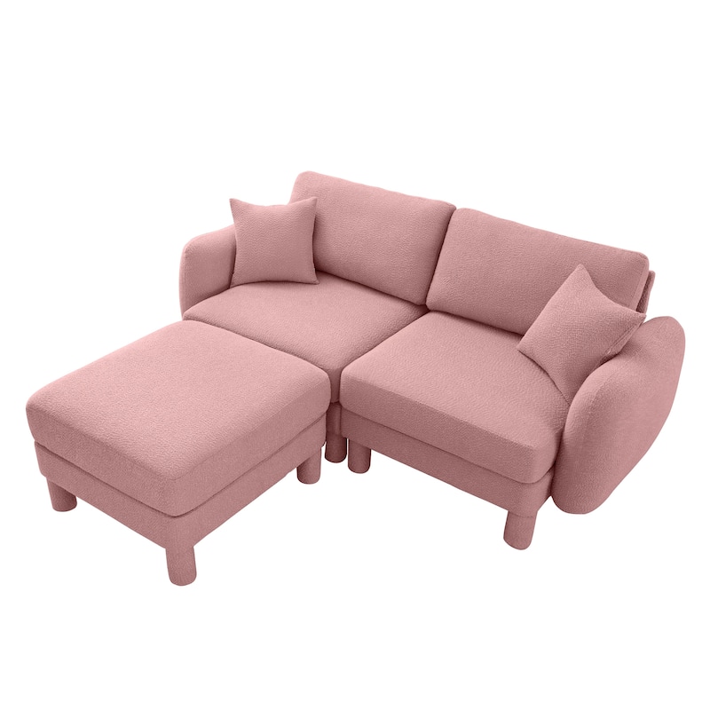 Loveseat Sofa, 78" 2-Seater Upholstered Couch Modern Sectional Couches with Shell-shaped Armrests for Living Room