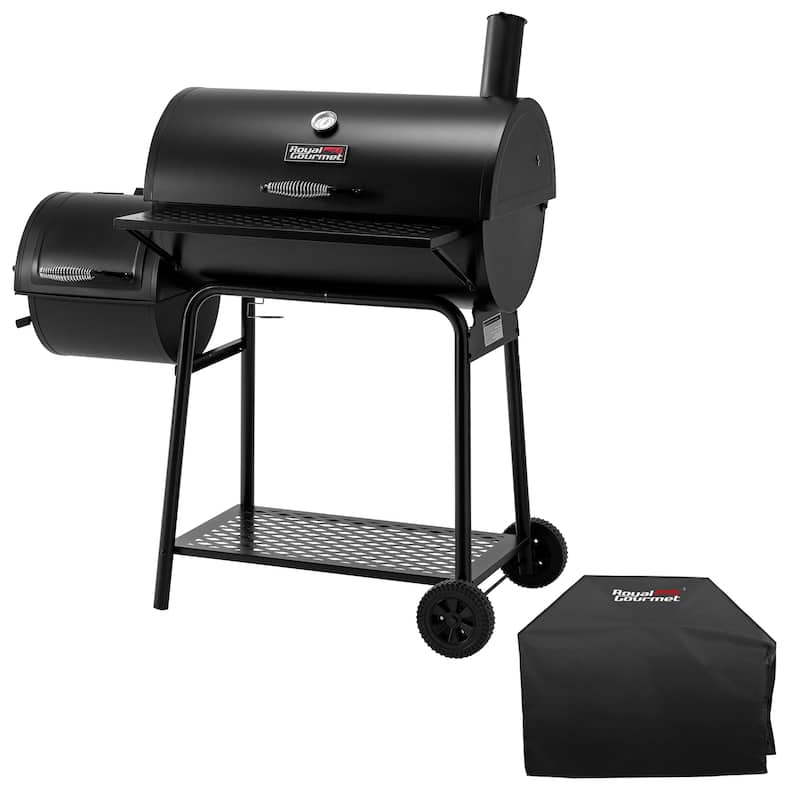 Royal Gourmet CC1830FC, Charcoal Grill with Smoker and Cover, black