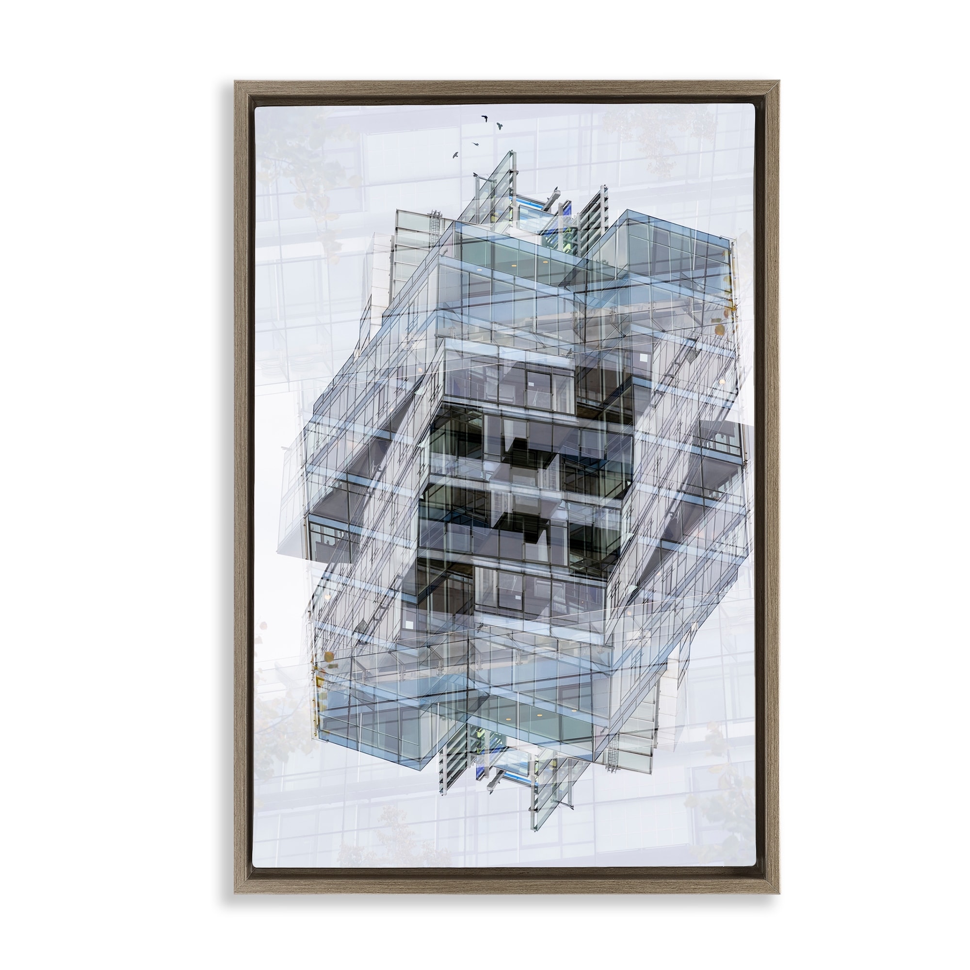 Stupell Overlapping Building Layers Framed Floater Canvas Wall Art Design By Robin Vandenabeele