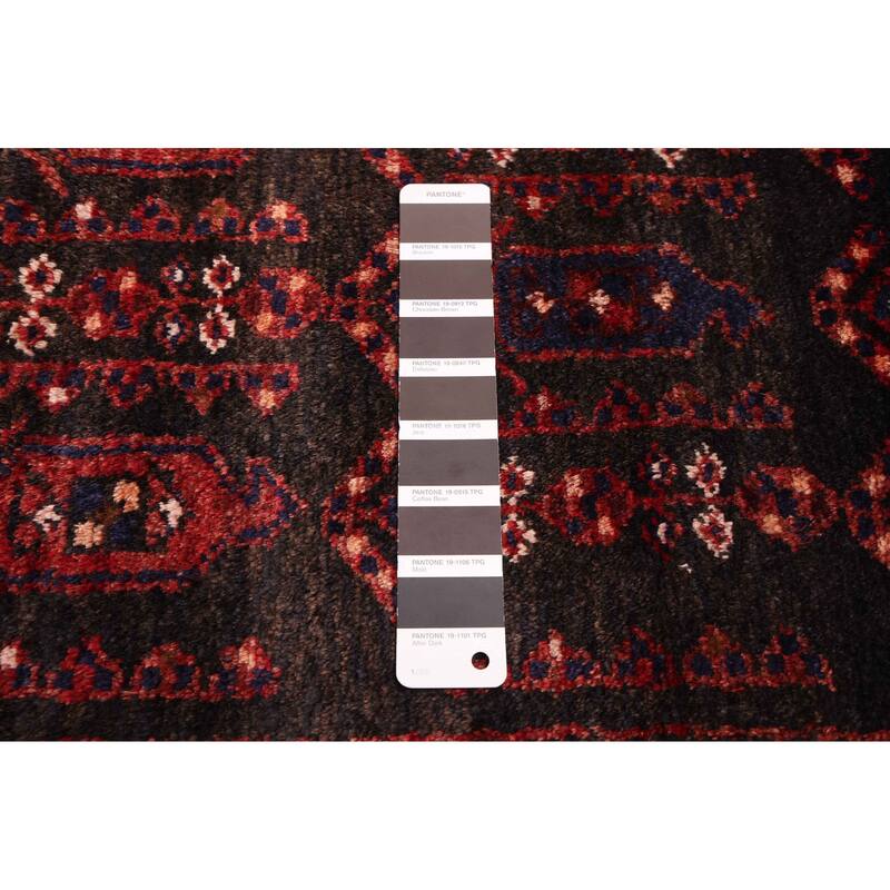 ECARPETGALLERY Hand-knotted Andelz Black, Red Wool Rug - 3'5 x 9'10