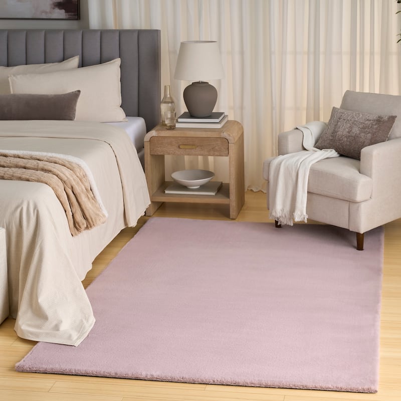 Nourison Soft Plush Faux Fur Indoor only Solid Area Rug