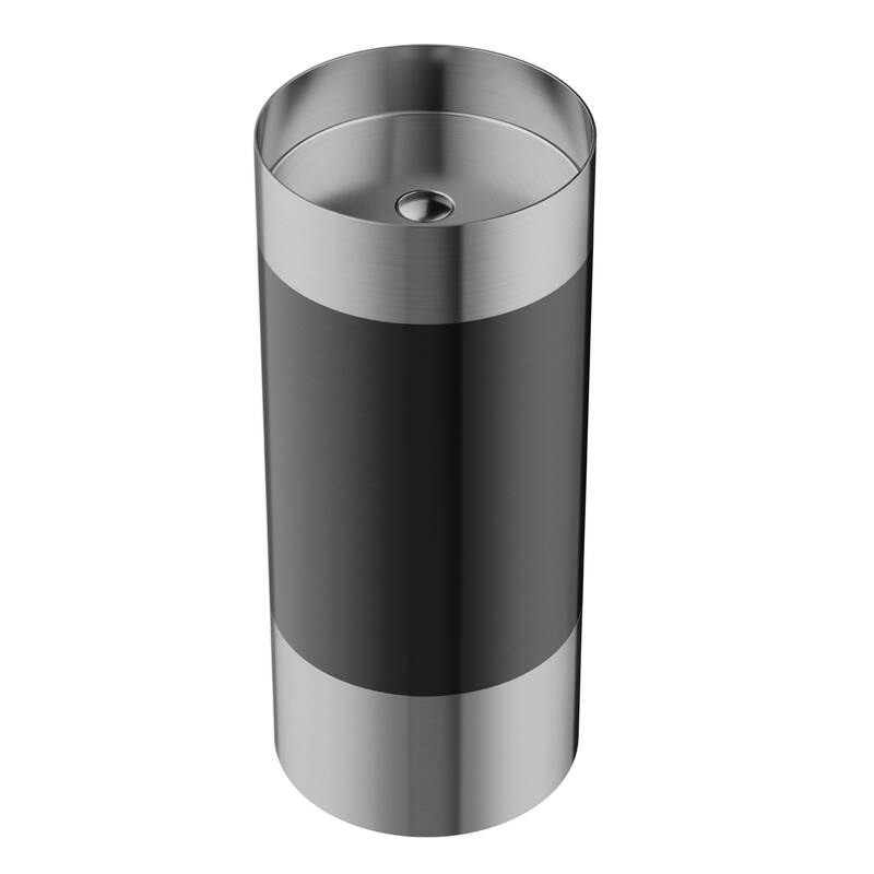 Karran USA CCP300 Cinox 15" Circular Stainless Steel Pedestal Bathroom - Stainless Steel / Gunmetal Grey
