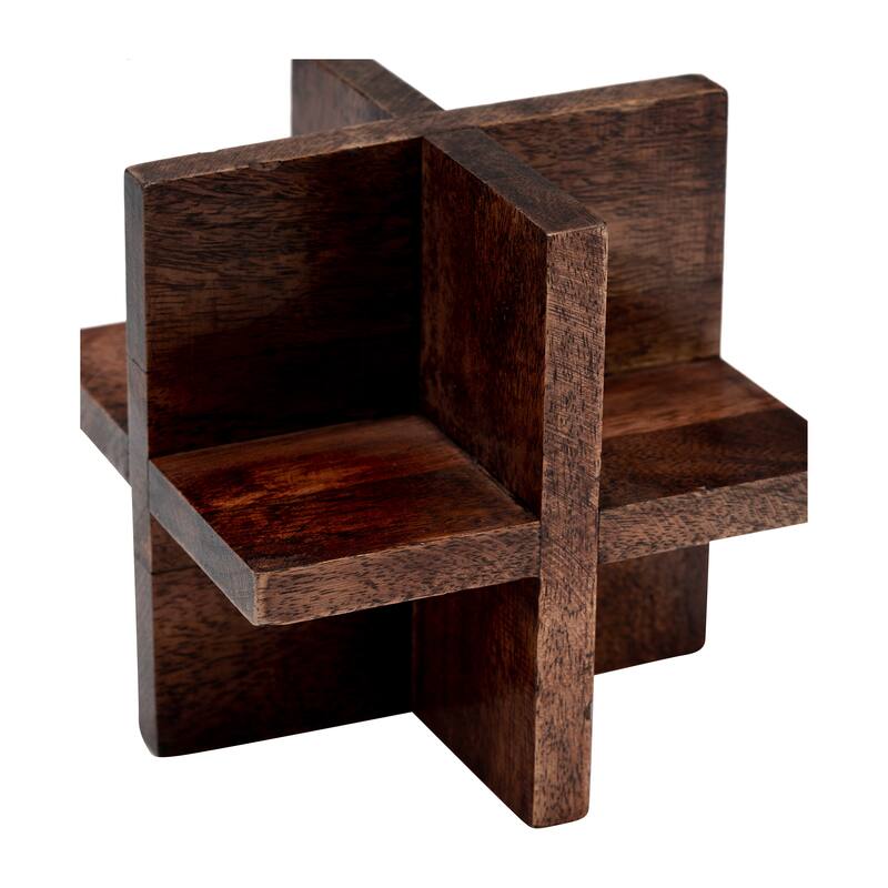 Sagebrook Home Neutral Cross Wooden Orb Decorative Object